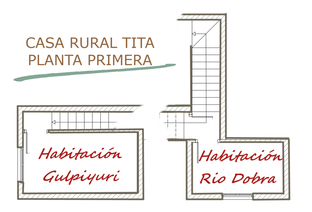 Plano de la primera planta de la Casa Rural Tita.